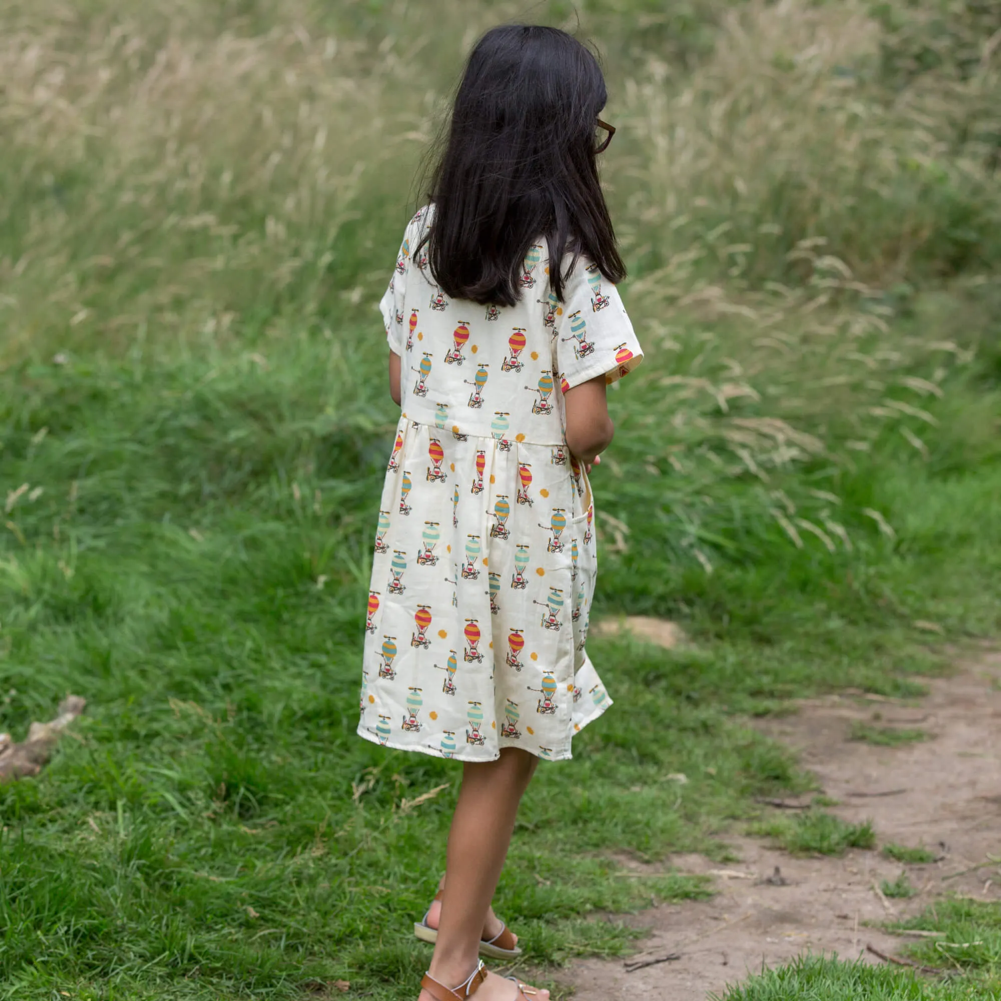 Take To The Skies Organic Button Through Dress