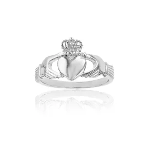 Textured Claddagh Ring (Silver)