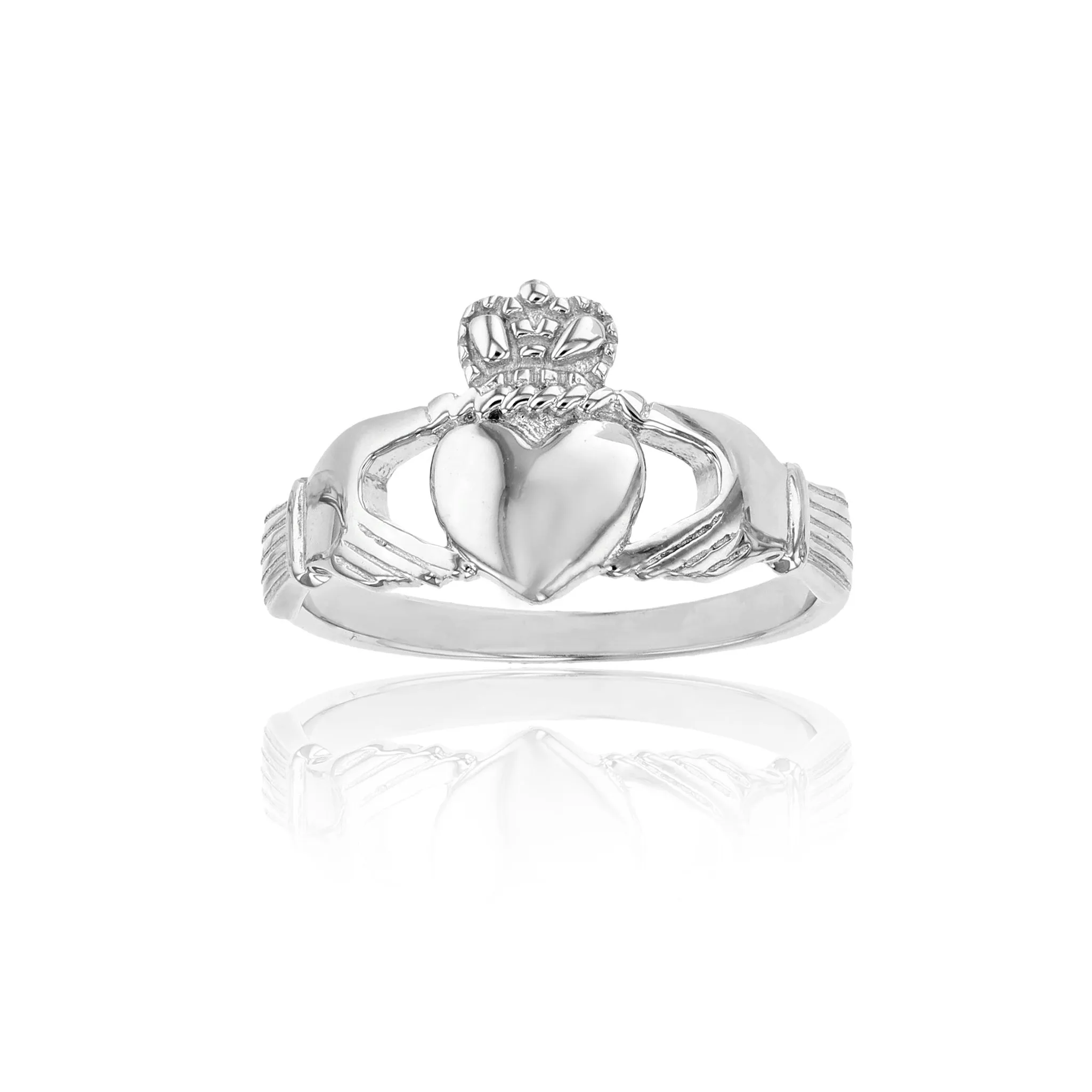Textured Claddagh Ring (Silver)