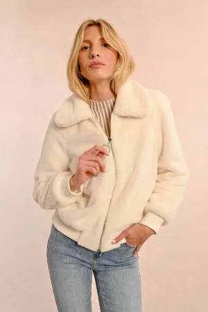TEXTURED FAUX FUR JACKET