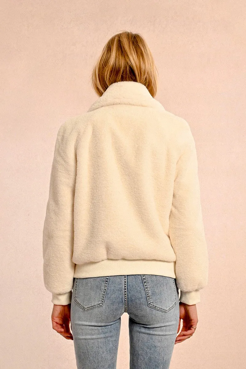 TEXTURED FAUX FUR JACKET