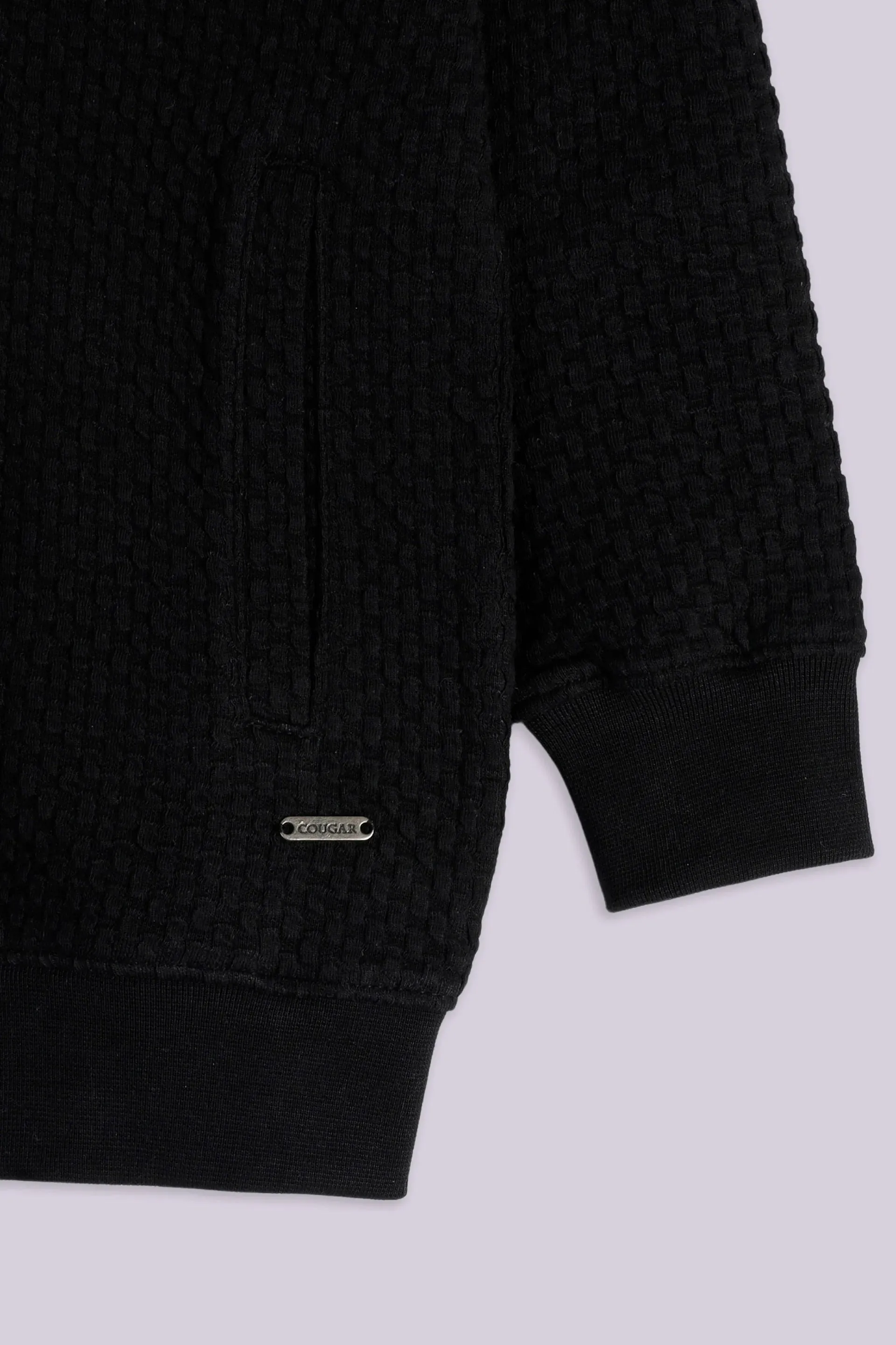 Textured Fleece Zipper Jacket