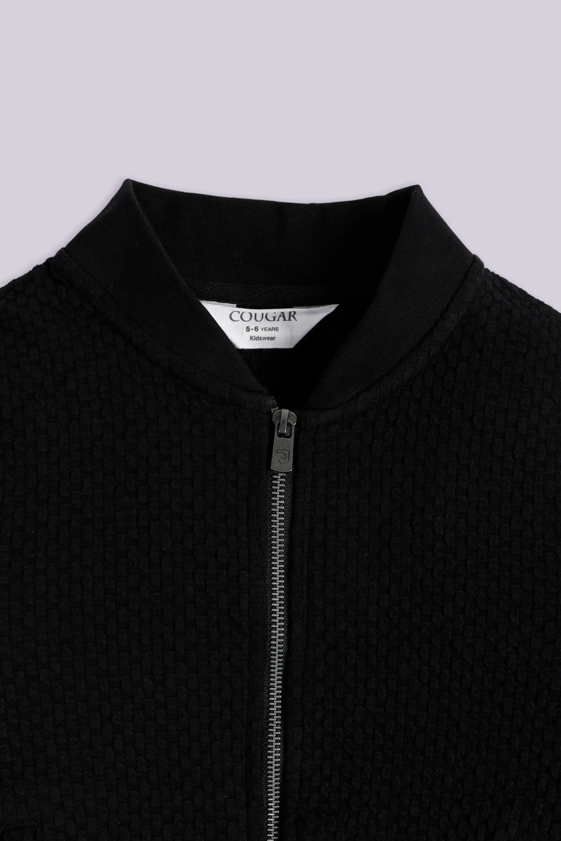 Textured Fleece Zipper Jacket