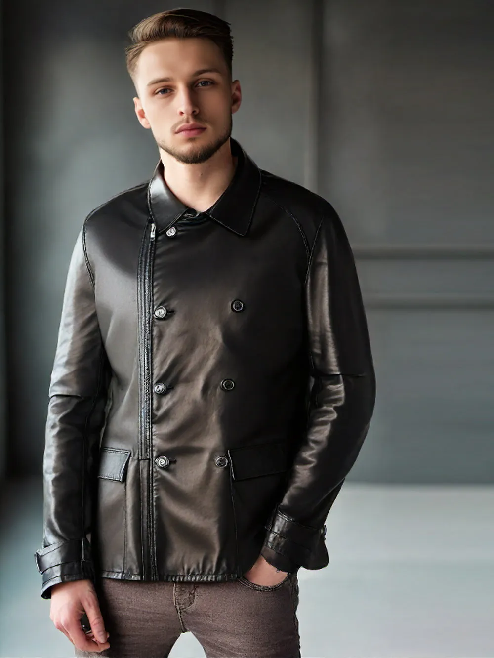 Textured Luxe Leather Jacket