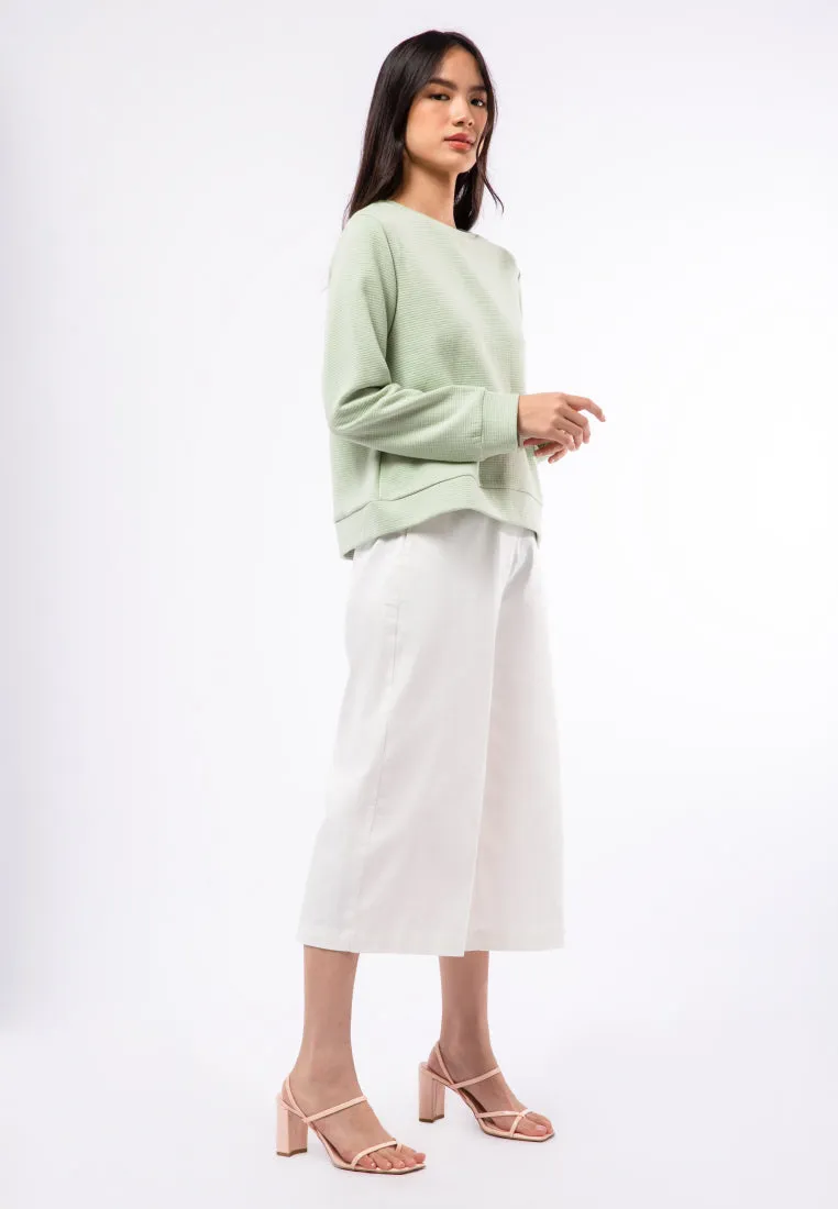 Textured Round Neck Sweatshirt