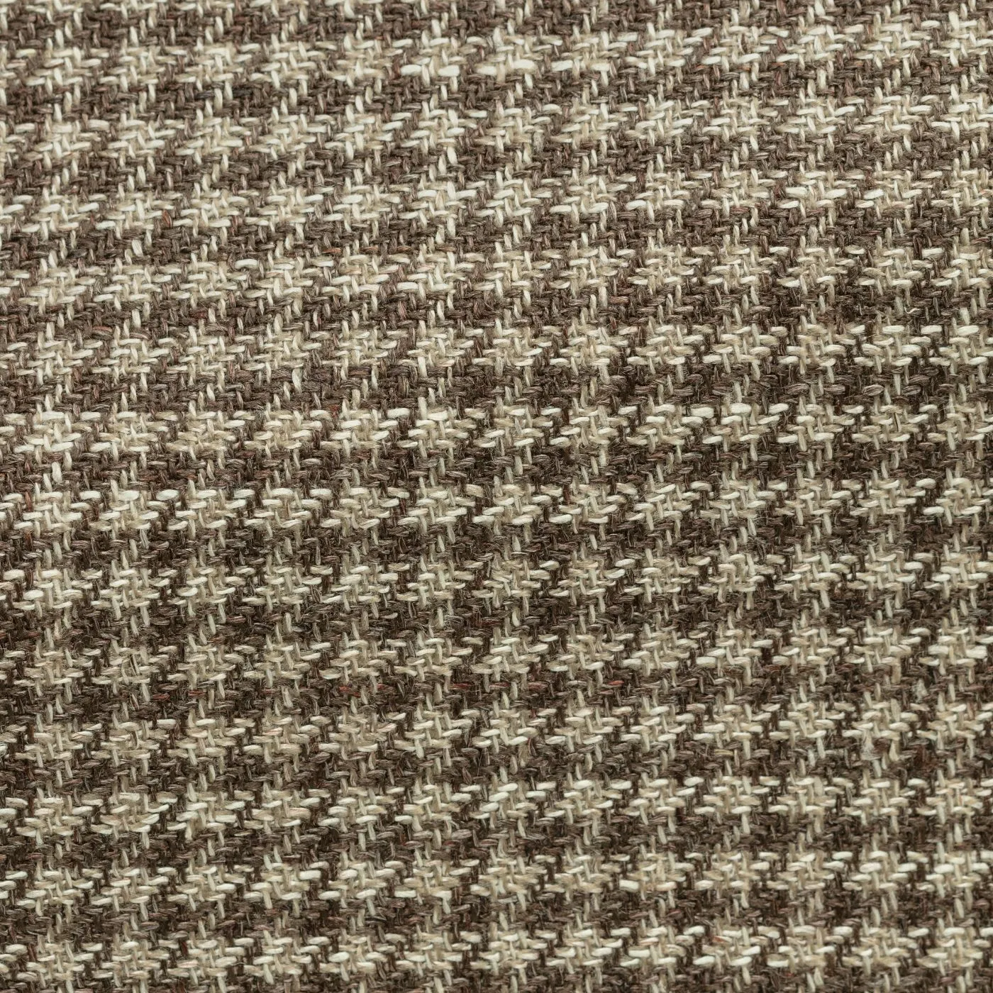 TG Di Fabio Beige & Cedar Brown Wool & Linen Houndstooth Mouliné Twill