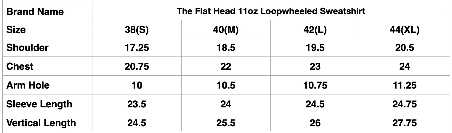 The Flat Head 11oz Loopwheeled Sweatshirt (Yellow)
