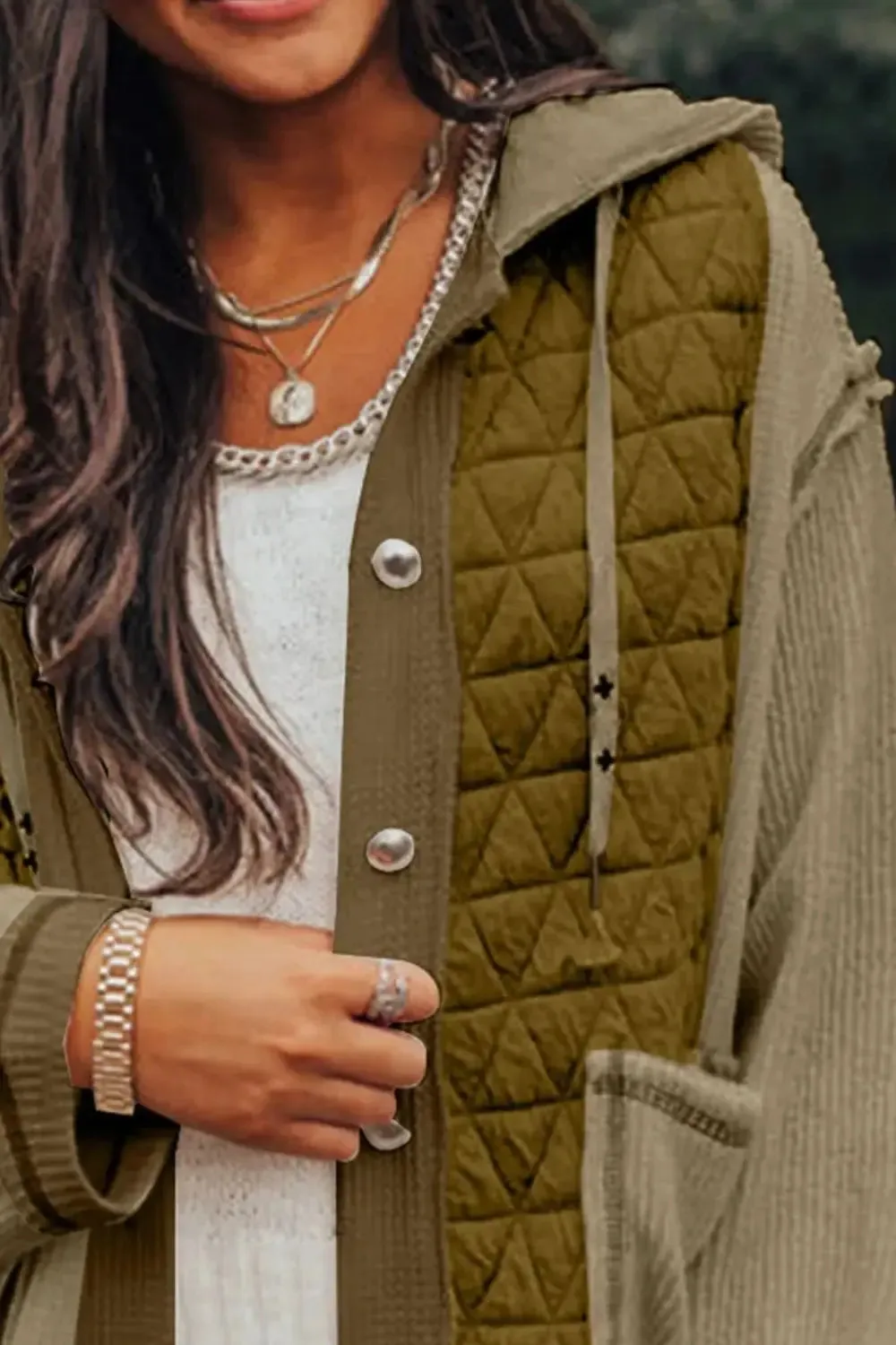 'Thea' Patchwork Long Sleeve Jacket