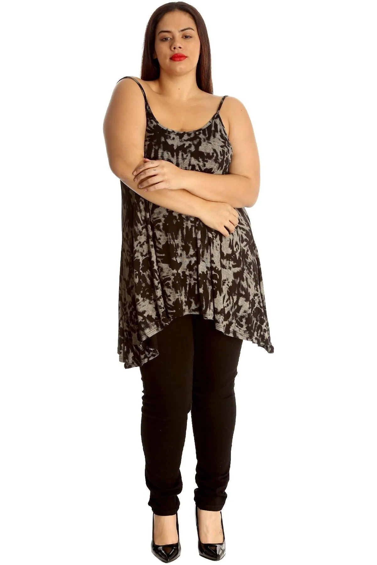 Tie Dye Print Strappy Dress Vest Top