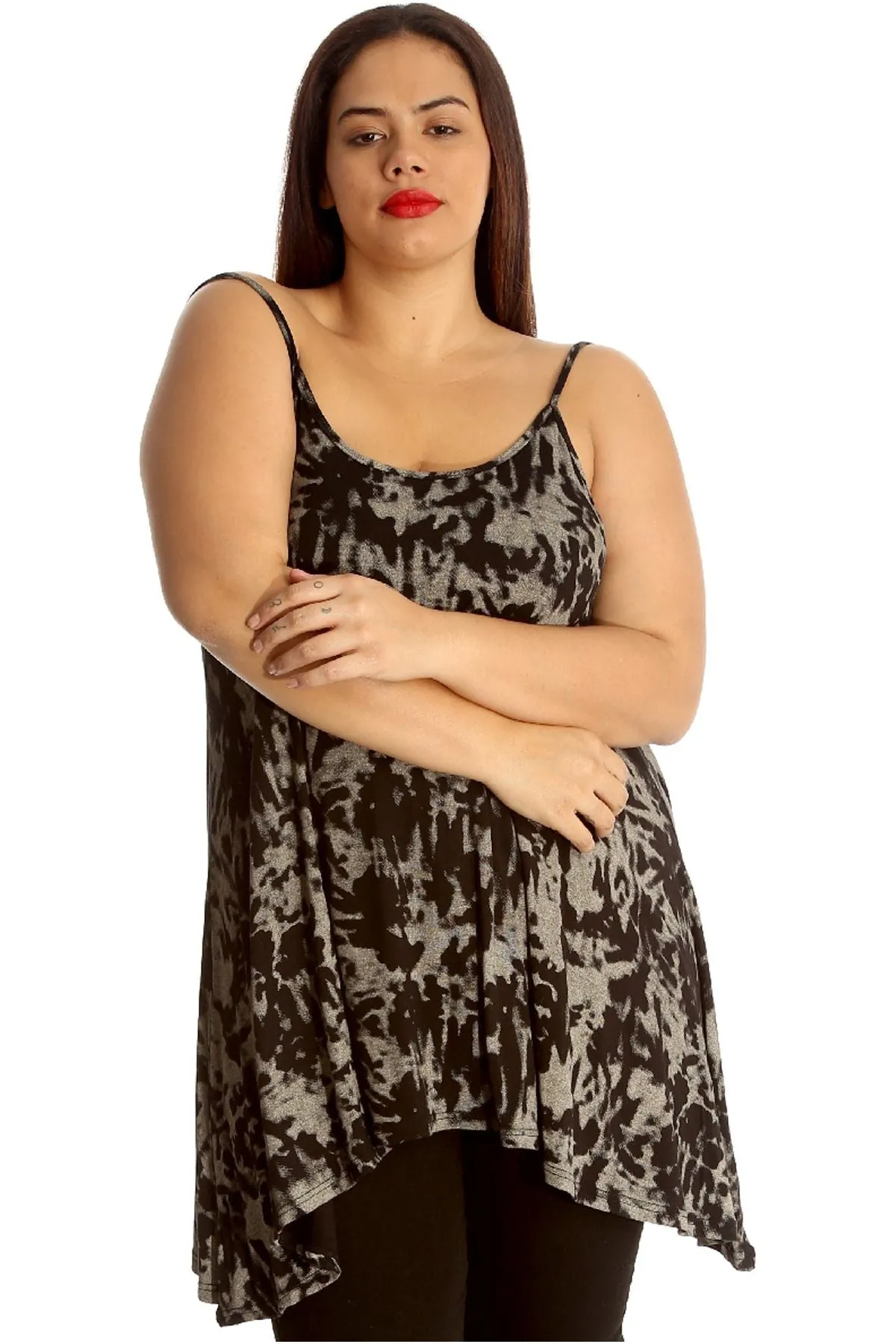 Tie Dye Print Strappy Dress Vest Top