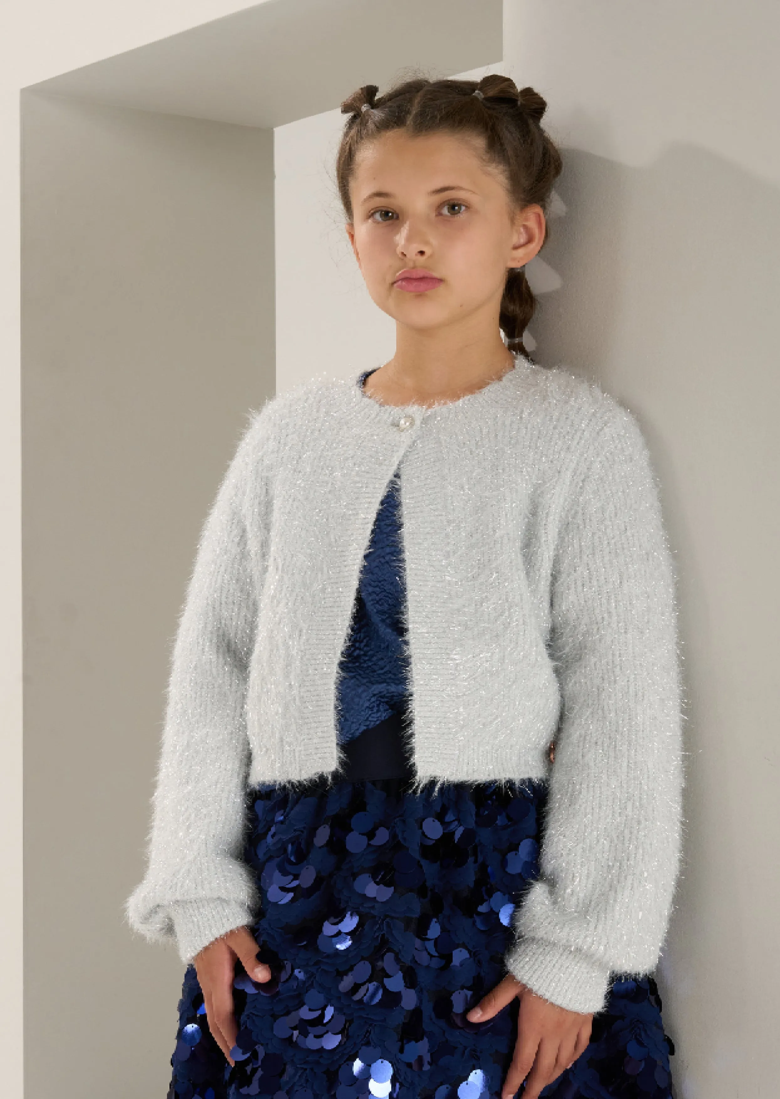 Trixie Silver Lurex Cardi