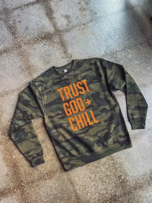 Trust God   Chill Adult Drop Shoulder Sweatshirt
