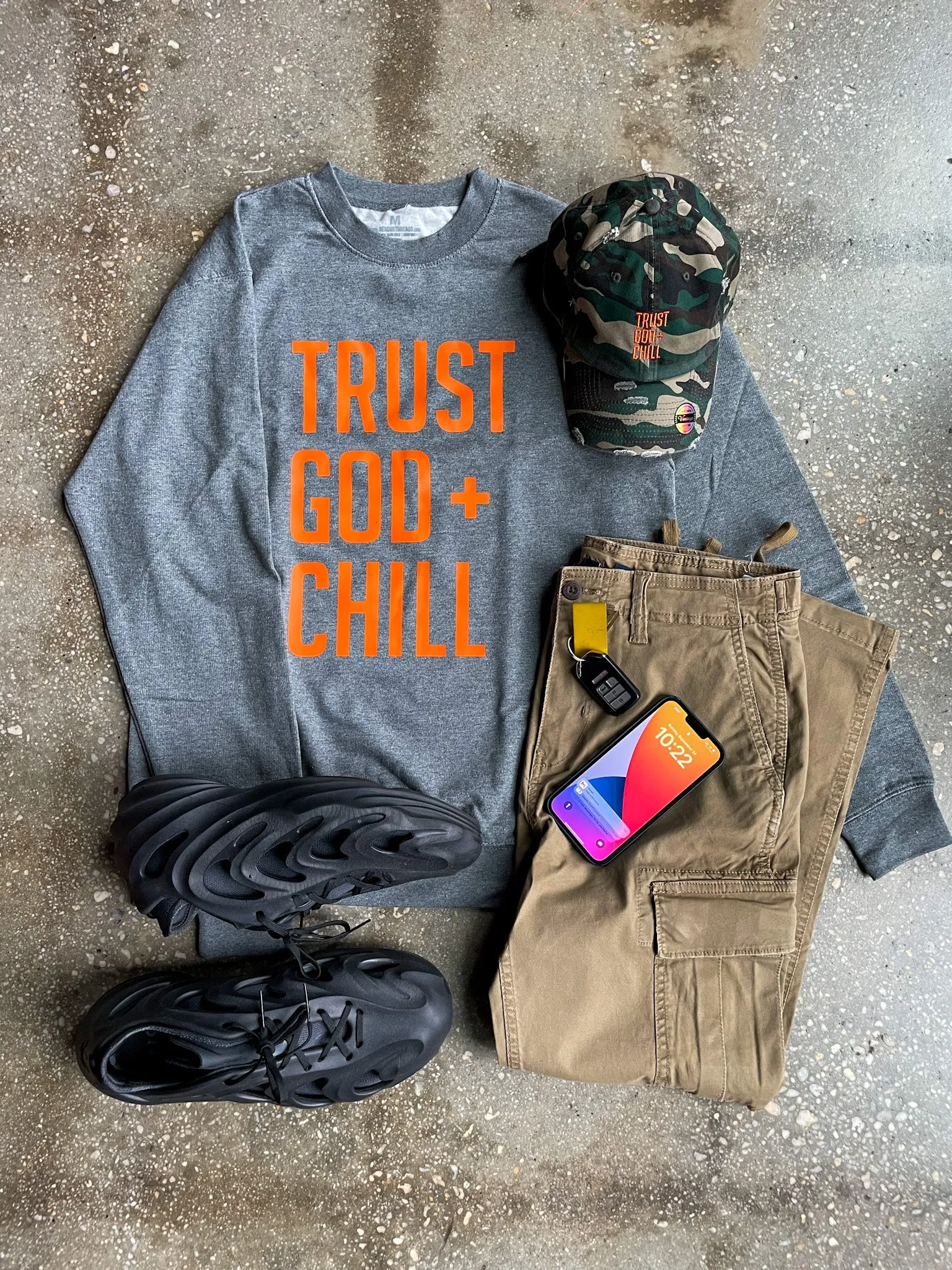 Trust God   Chill Adult Drop Shoulder Sweatshirt