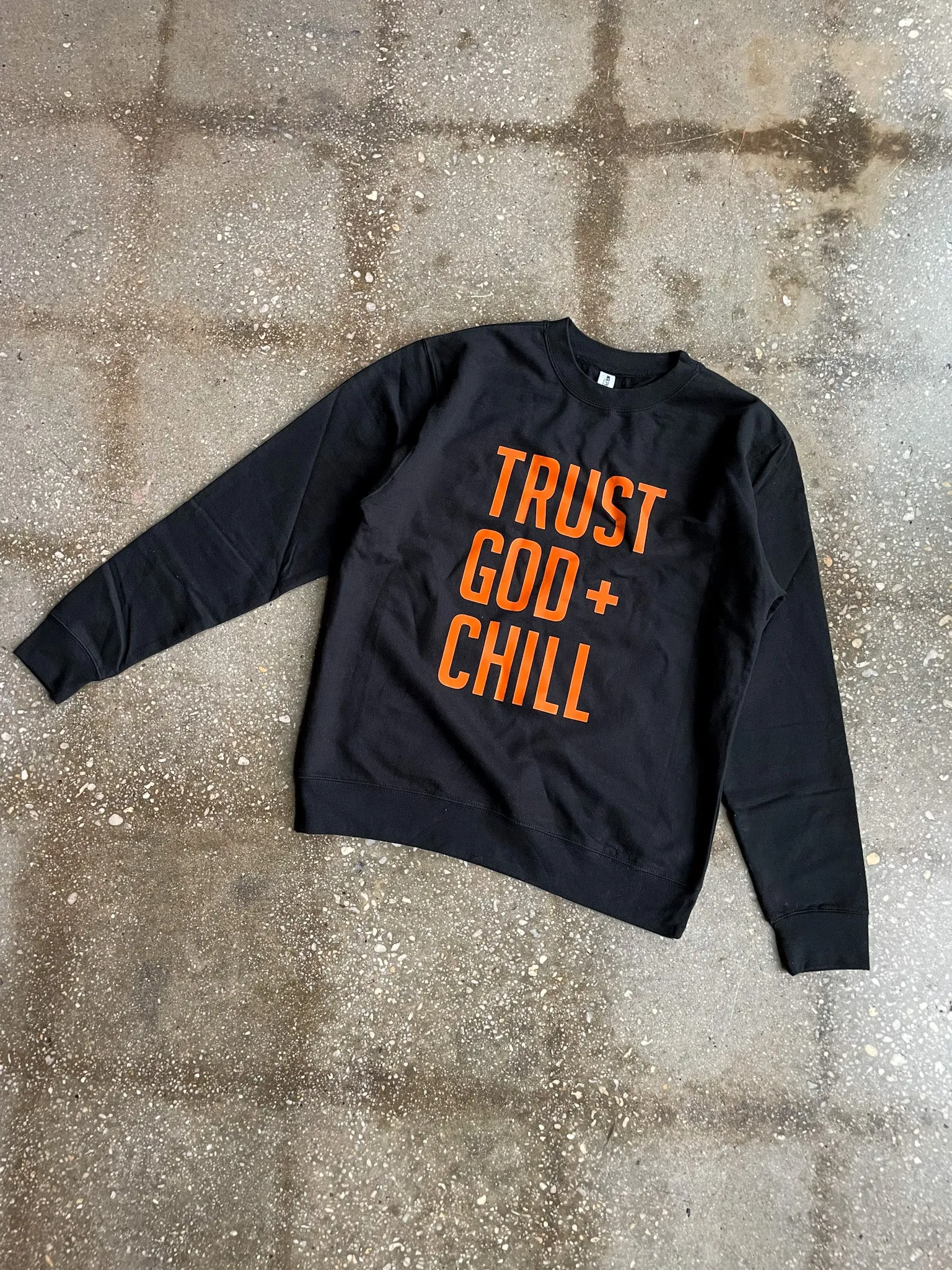 Trust God   Chill Adult Drop Shoulder Sweatshirt