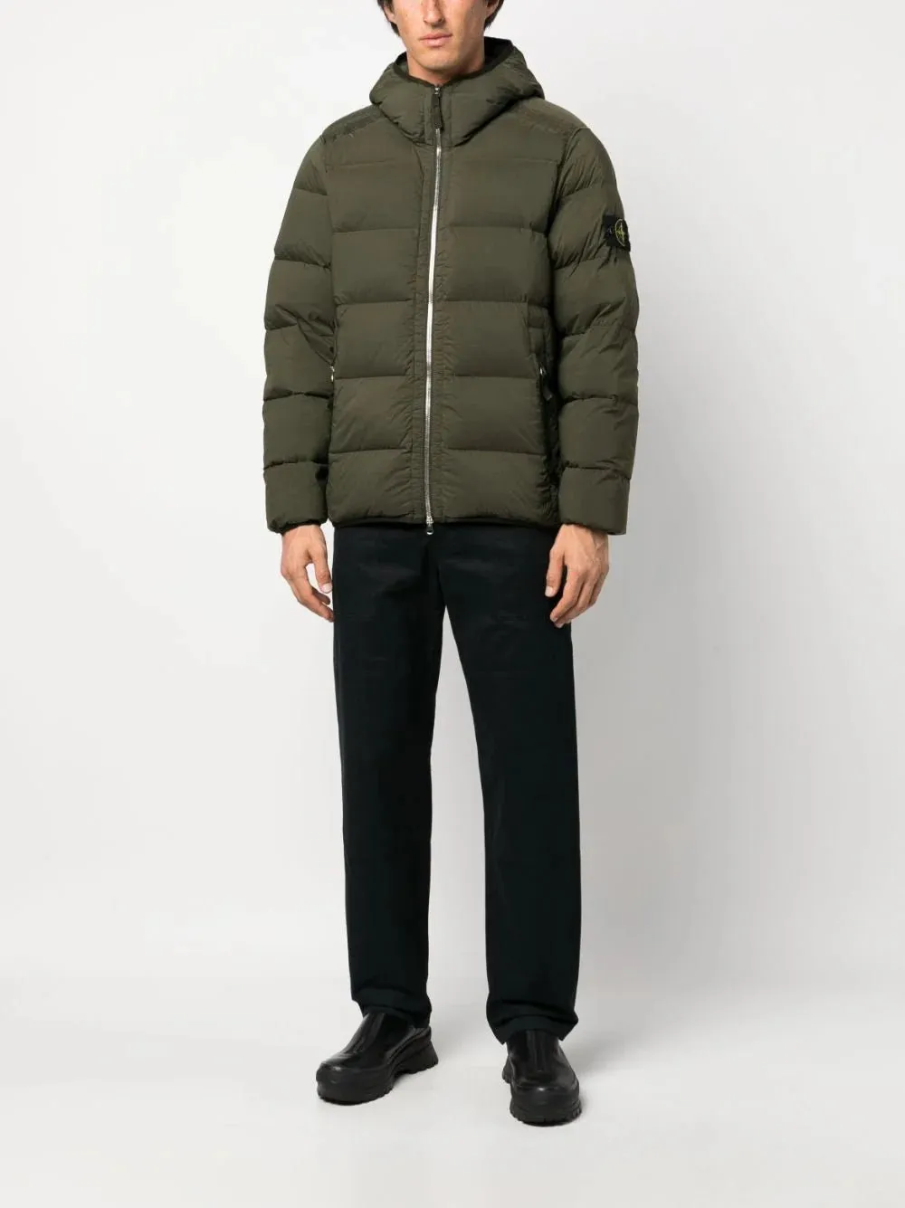 Tunnel Down-TC Green Hooded Jacket