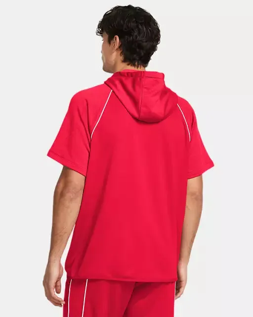 Under Armour Men's Command Warm-Up Short Sleeve Hoodie - Red