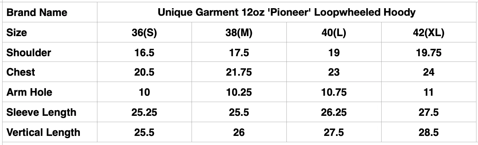 Unique Garment 12oz 'Pioneer' Loopwheeled Hoody (Desert Olive)