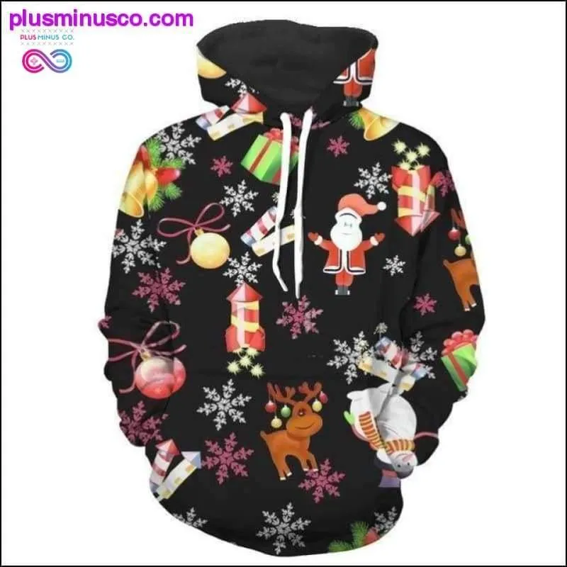 Unisex 3d Santa Claus print Hoodies Ideal Christmas Gift