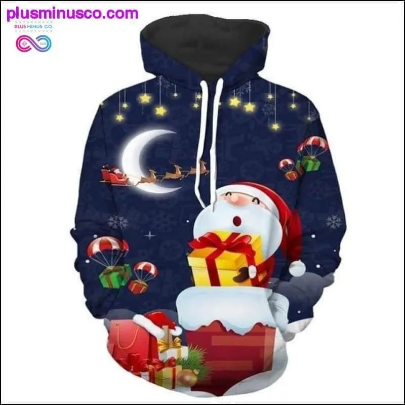 Unisex 3d Santa Claus print Hoodies Ideal Christmas Gift