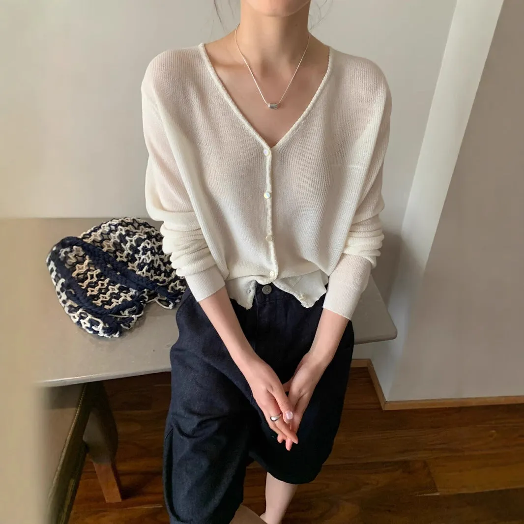 V-neck cardigan