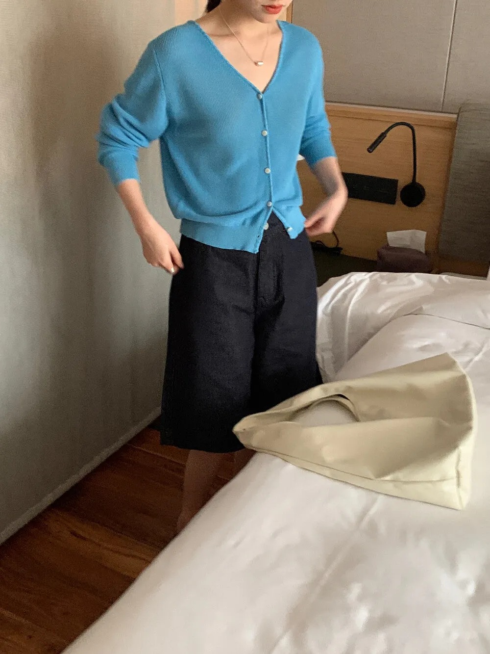 V-neck cardigan