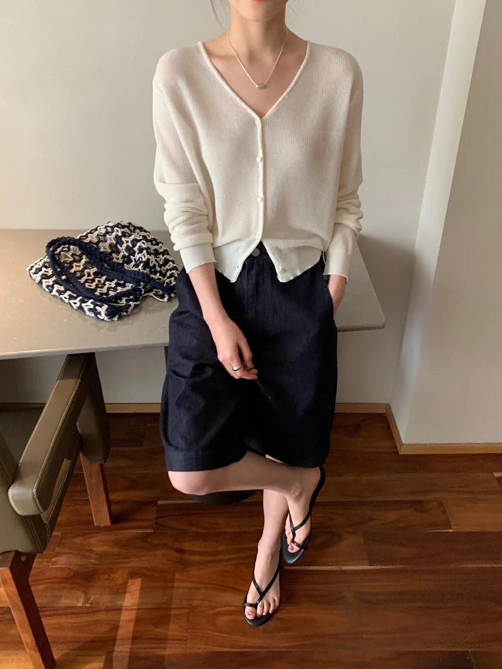 V-neck cardigan