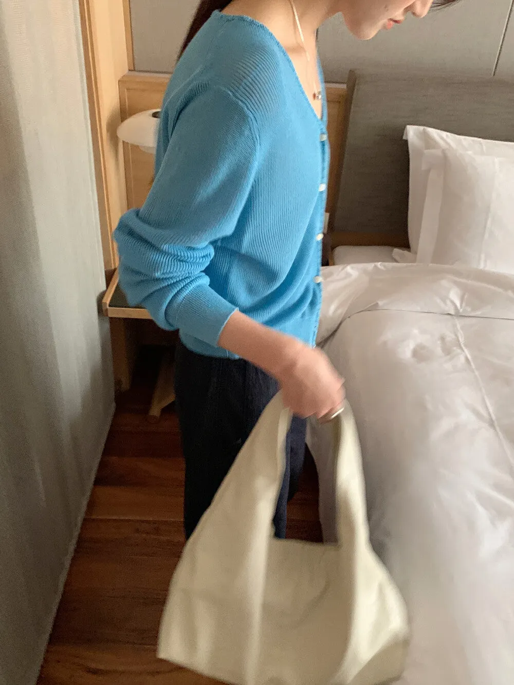 V-neck cardigan