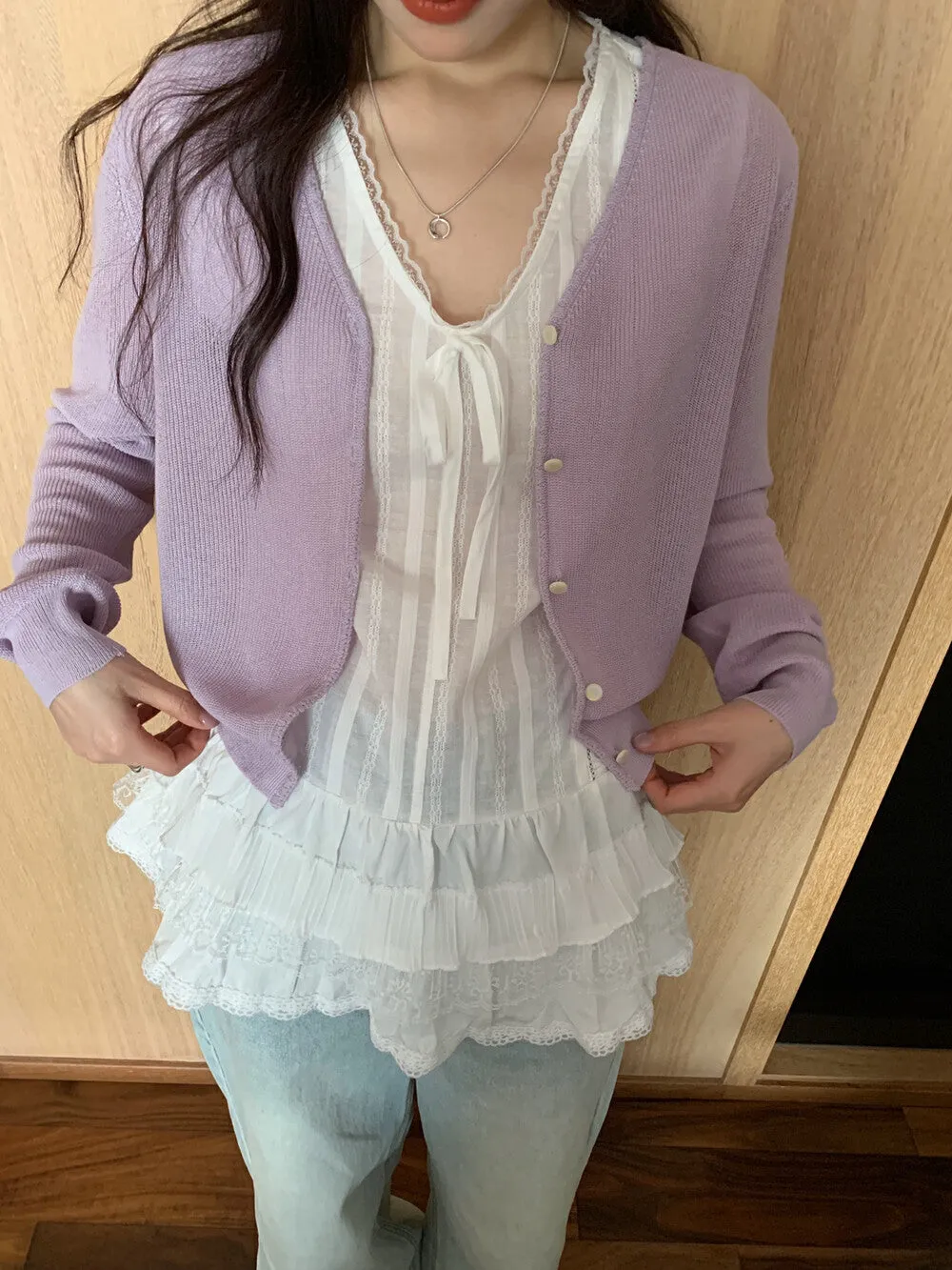 V-neck cardigan