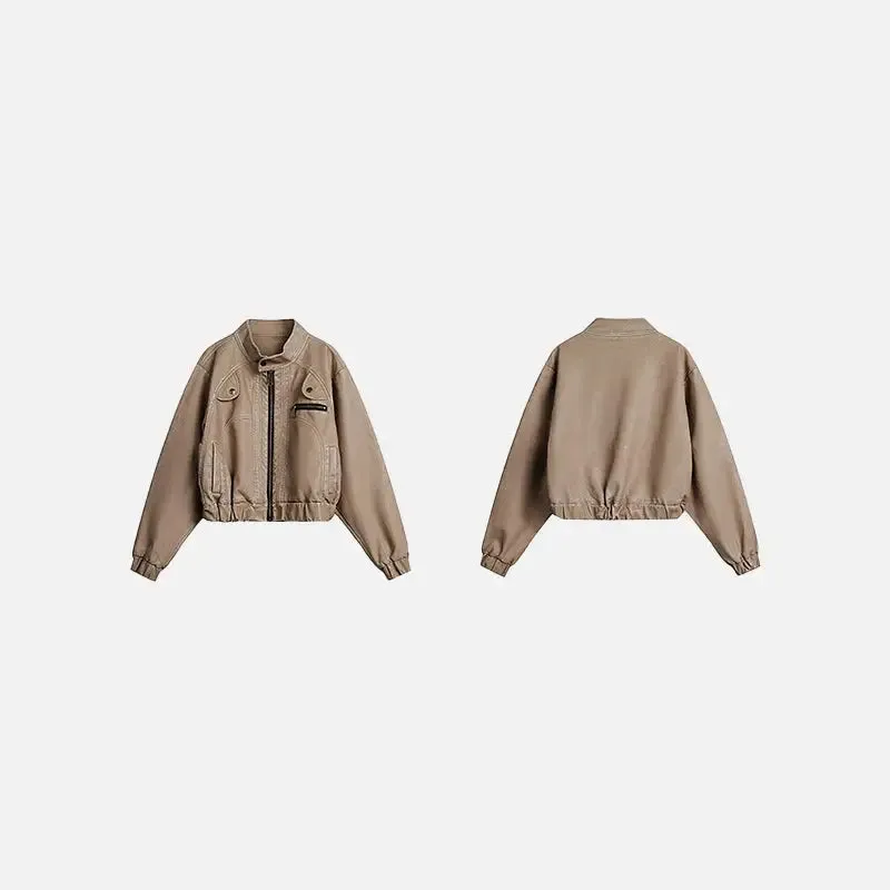 Vintage Chic Y2K Soft Leather Jacket in Cotton and Fur Blend
