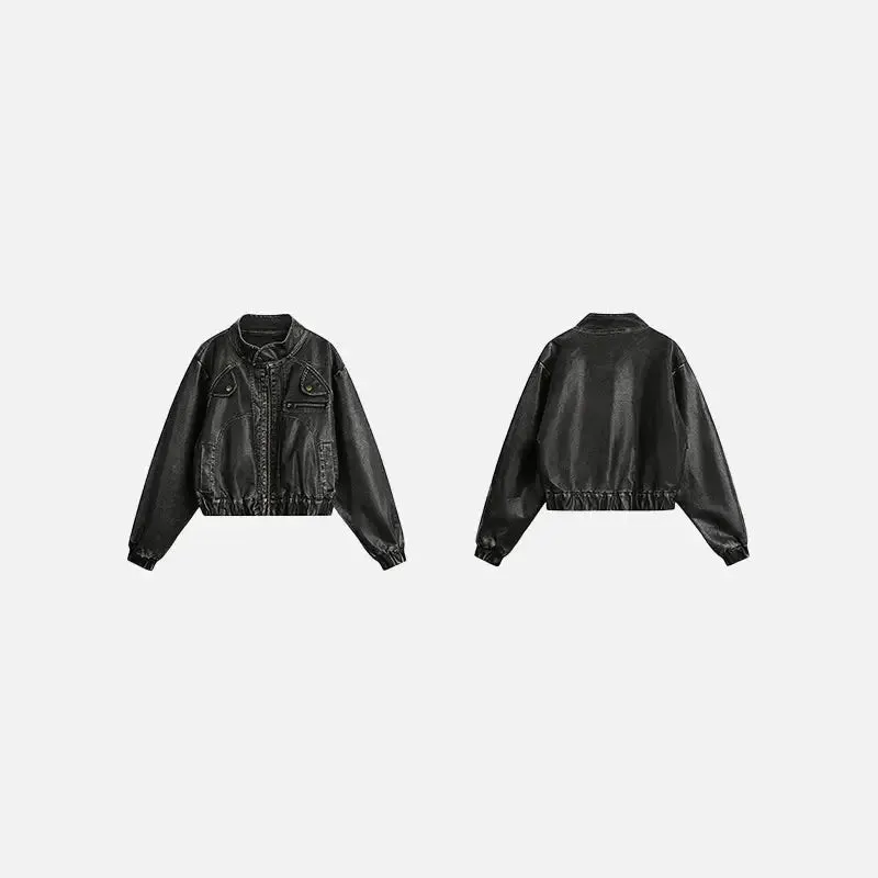 Vintage Chic Y2K Soft Leather Jacket in Cotton and Fur Blend