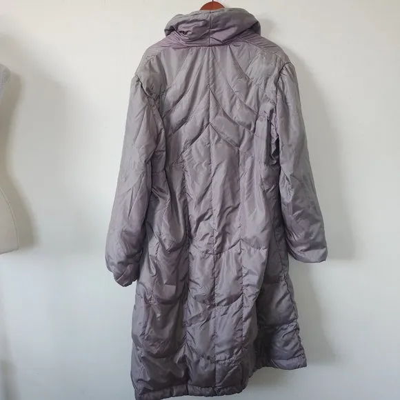 Vintage Comfy Purple Down Jacket Womens Purple XL Full Zip Trench
