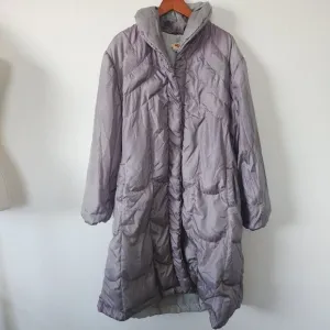 Vintage Comfy Purple Down Jacket Womens Purple XL Full Zip Trench