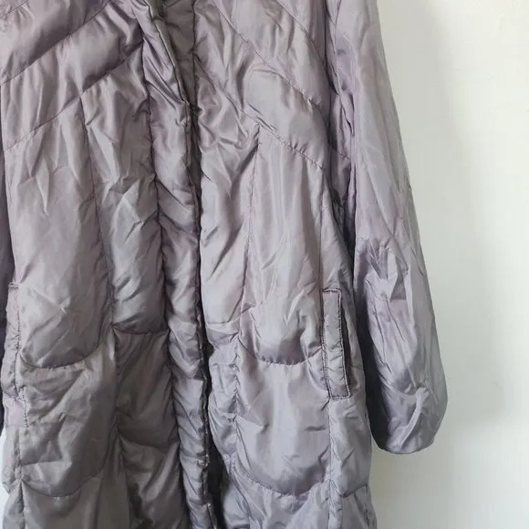 Vintage Comfy Purple Down Jacket Womens Purple XL Full Zip Trench