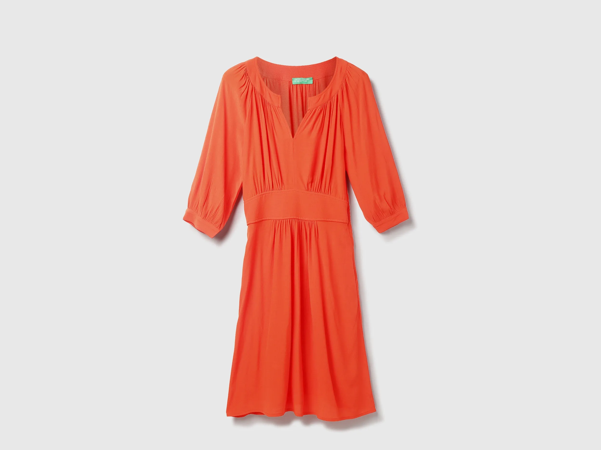 Viscose Solid V-Neck Women Dresses