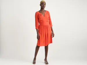 Viscose Solid V-Neck Women Dresses
