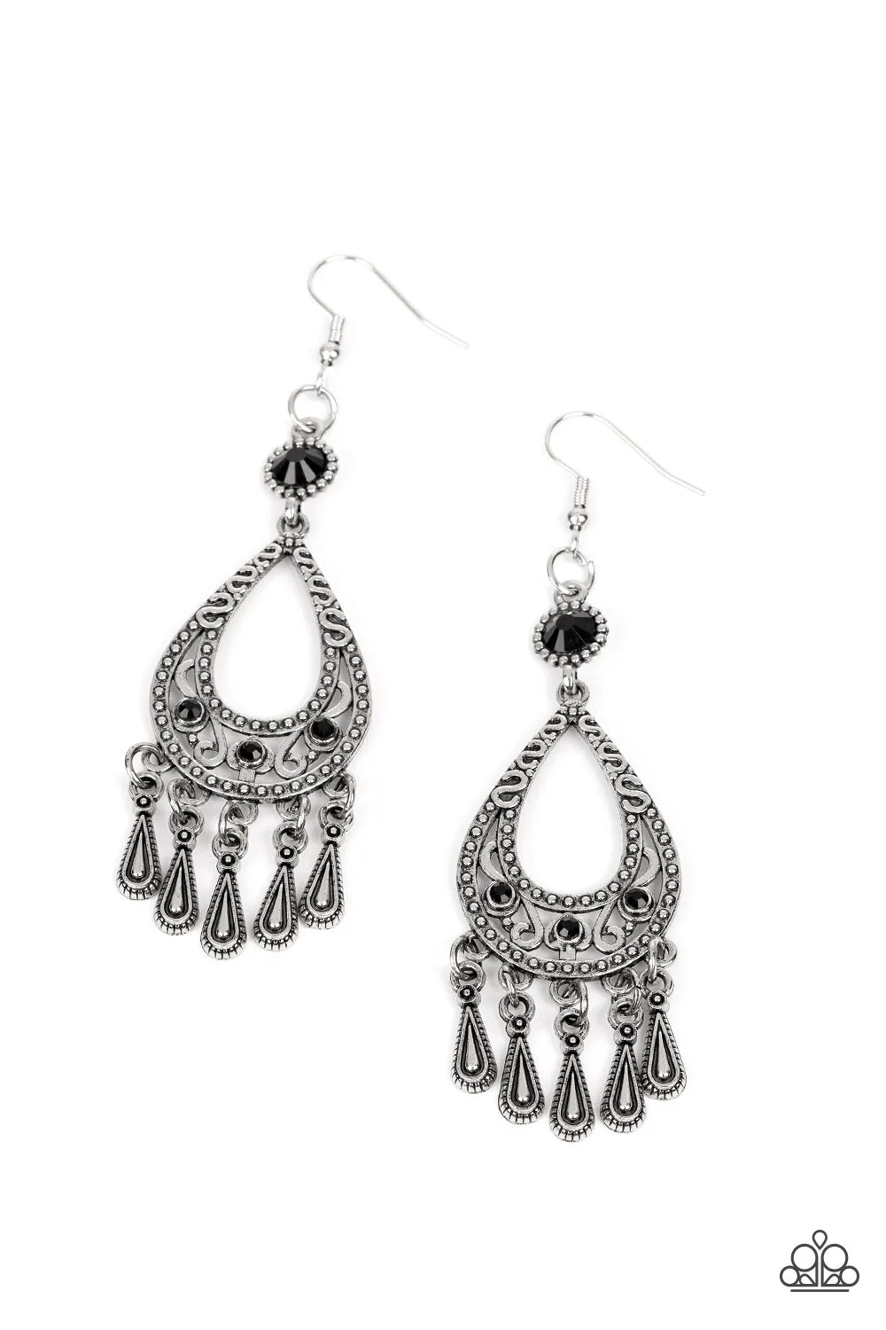 Viva la DIVA - Black Earrings - Paparazzi Accessories