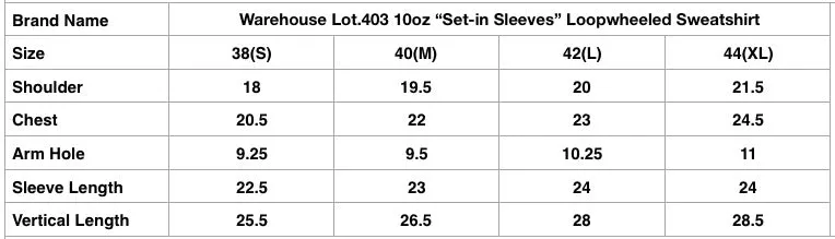 Warehouse Lot.403 10oz "Set-in Sleeves" Loopwheeled Sweatshirt (Heather Grey)