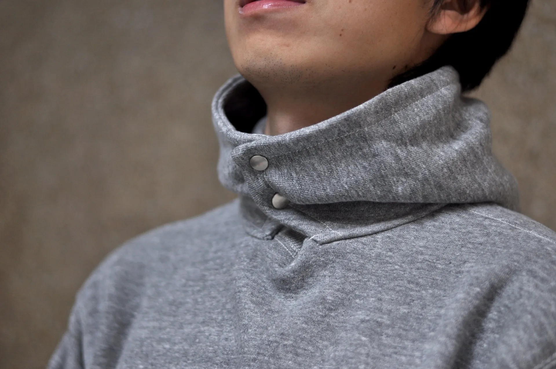 Warehouse Lot.469 10oz Loopwheeled "Chin-Snap" Pull Over (Heather Grey)