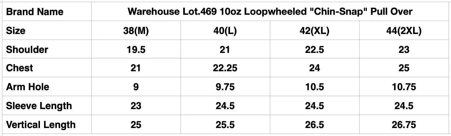 Warehouse Lot.469 10oz Loopwheeled "Chin-Snap" Pull Over (Heather Grey)