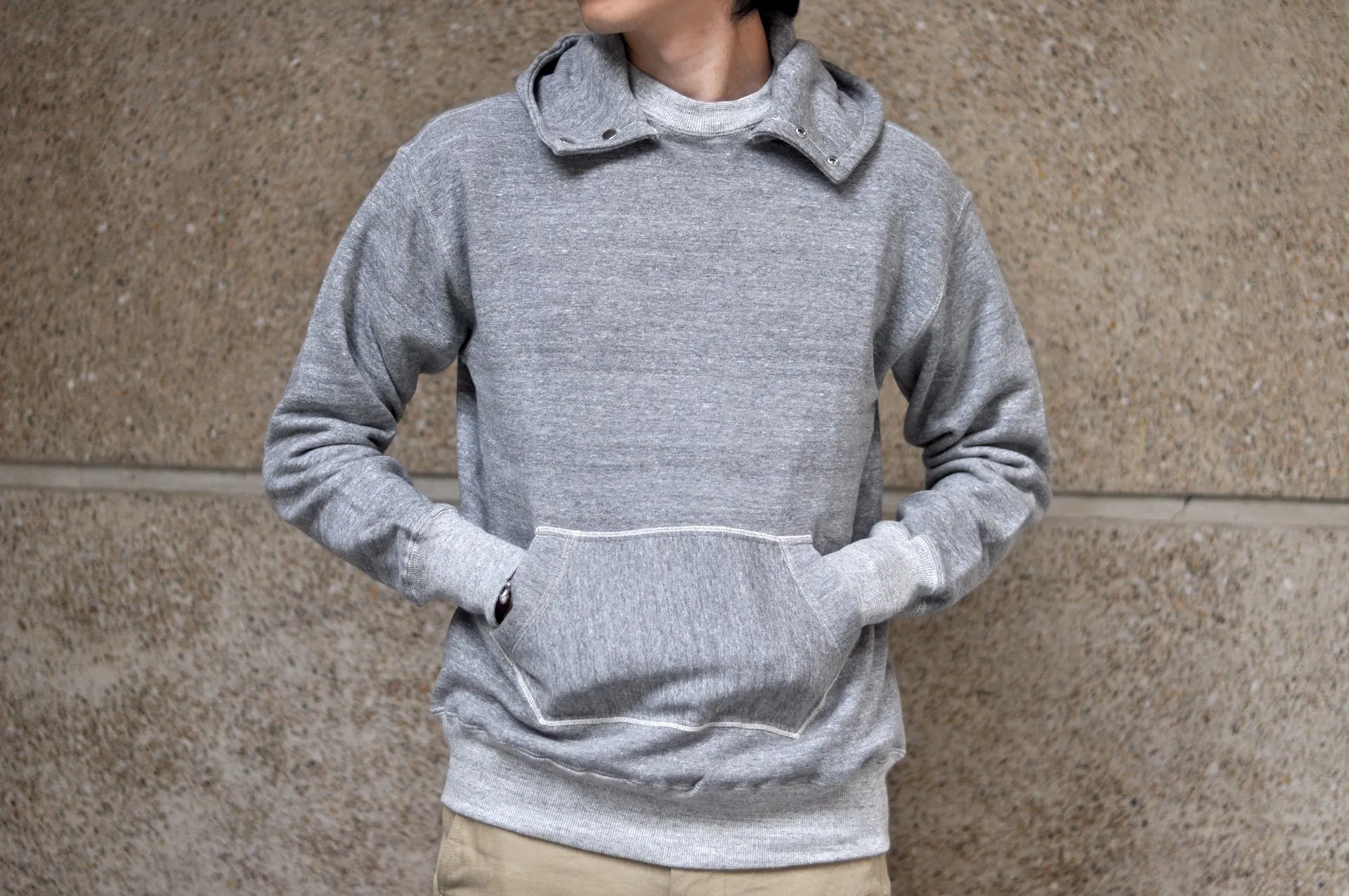 Warehouse Lot.469 10oz Loopwheeled "Chin-Snap" Pull Over (Heather Grey)