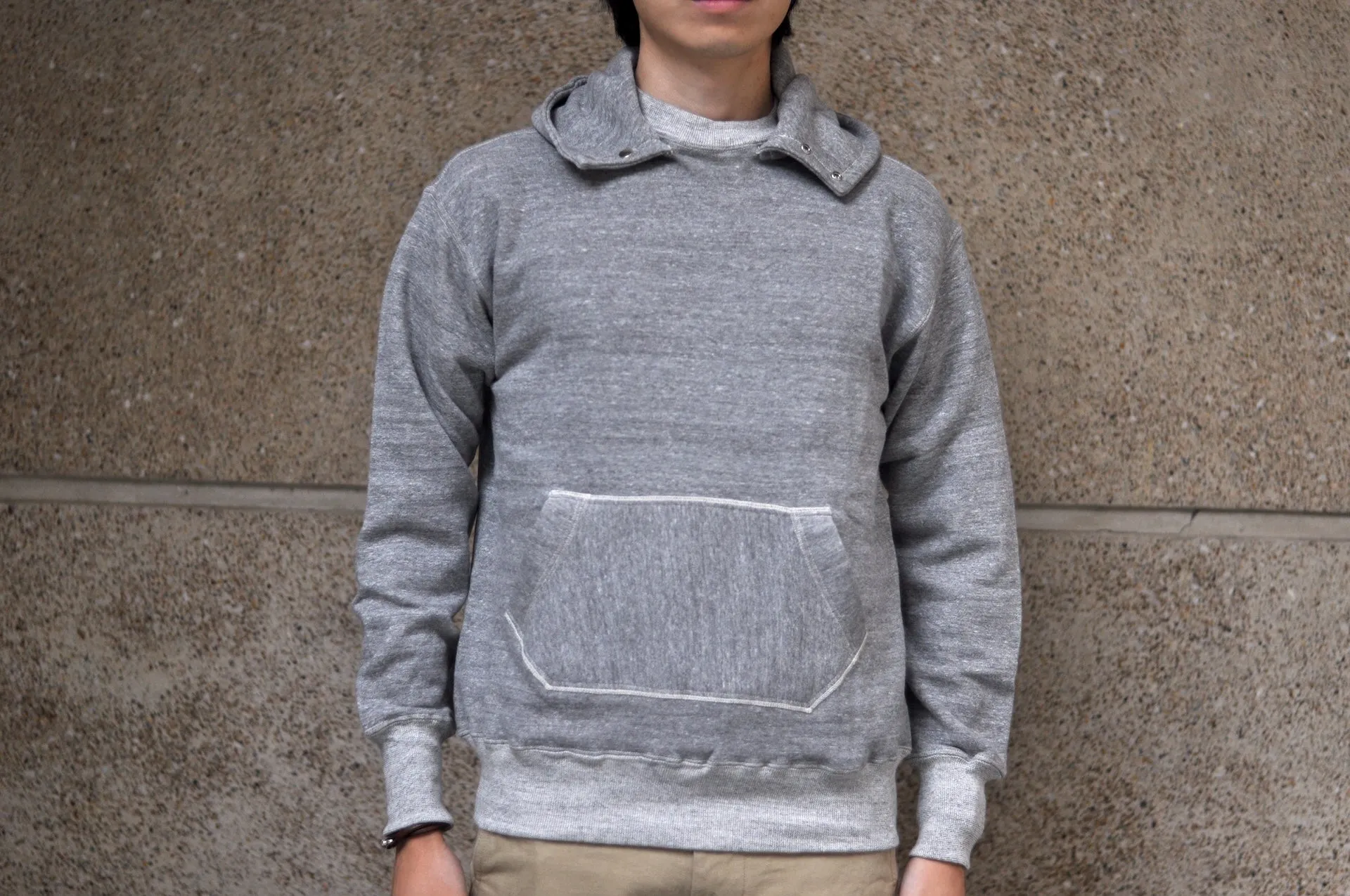 Warehouse Lot.469 10oz Loopwheeled "Chin-Snap" Pull Over (Heather Grey)