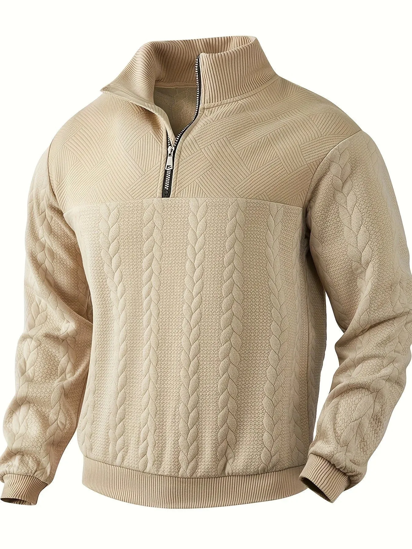 Warm knitted wool men's sweater for winter