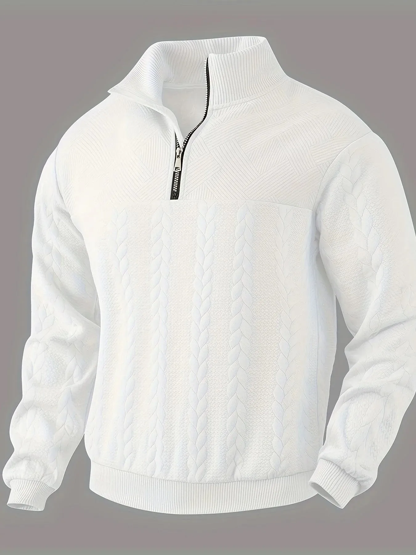 Warm knitted wool men's sweater for winter