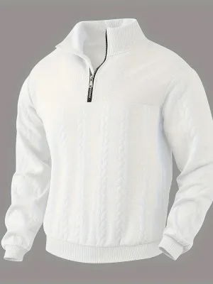 Warm knitted wool men's sweater for winter