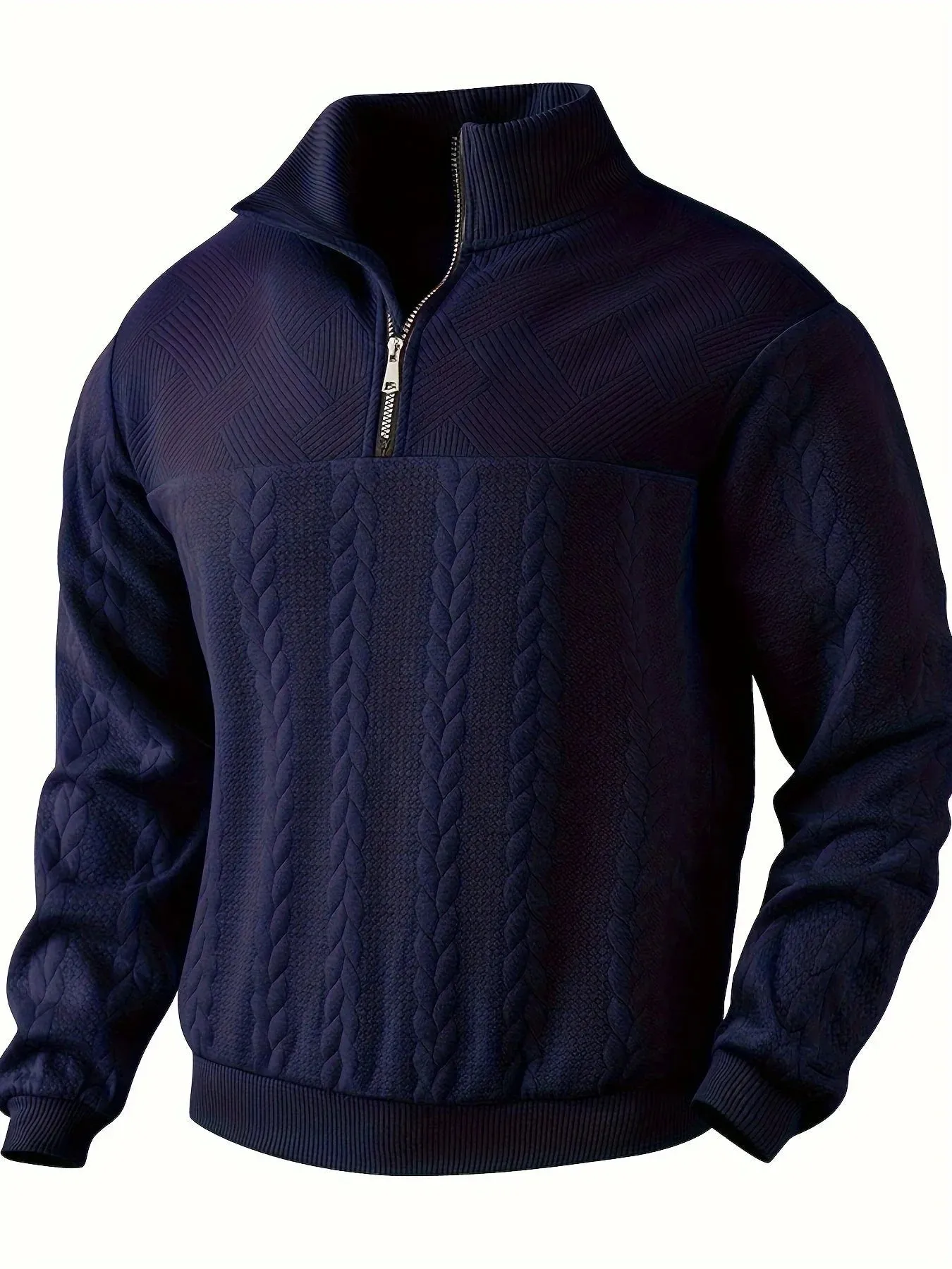 Warm knitted wool men's sweater for winter