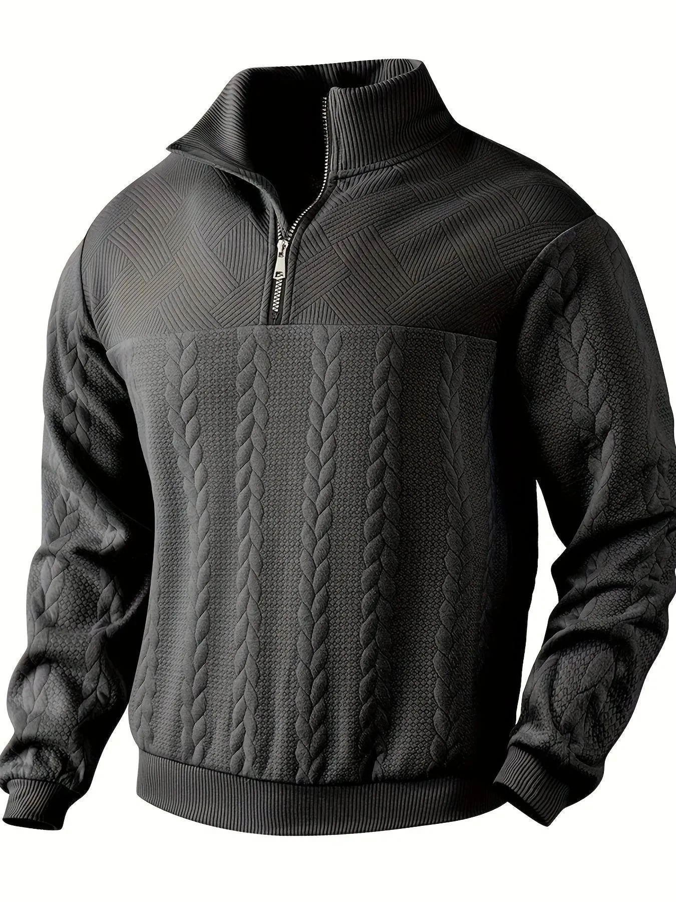 Warm knitted wool men's sweater for winter