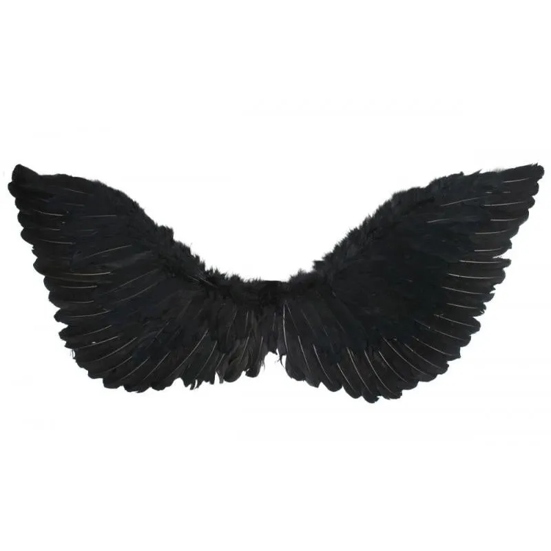 Wings Up Medium Black Feather Wings