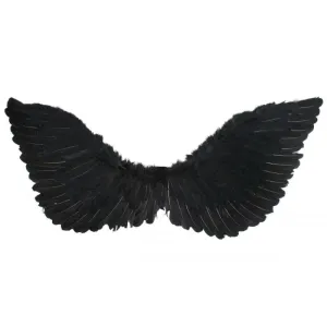 Wings Up Medium Black Feather Wings