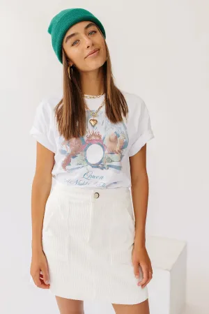 With The Band Mini Skirt// Cream