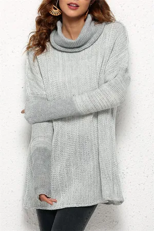 WOLFFMODE Oversized Sweater mit Stehkragen und Spliss
